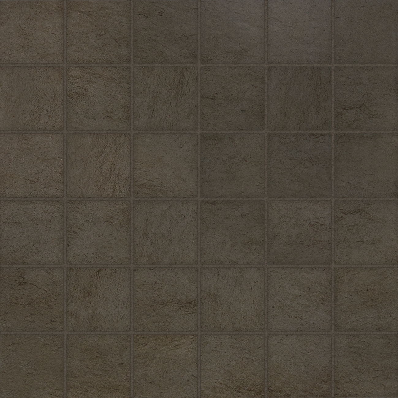 brown straight stack 2x2-inch pattern glazed ceramic mosaic from cinq anatolia collection distributed by surface group international matte finish straight edge edge mesh shape