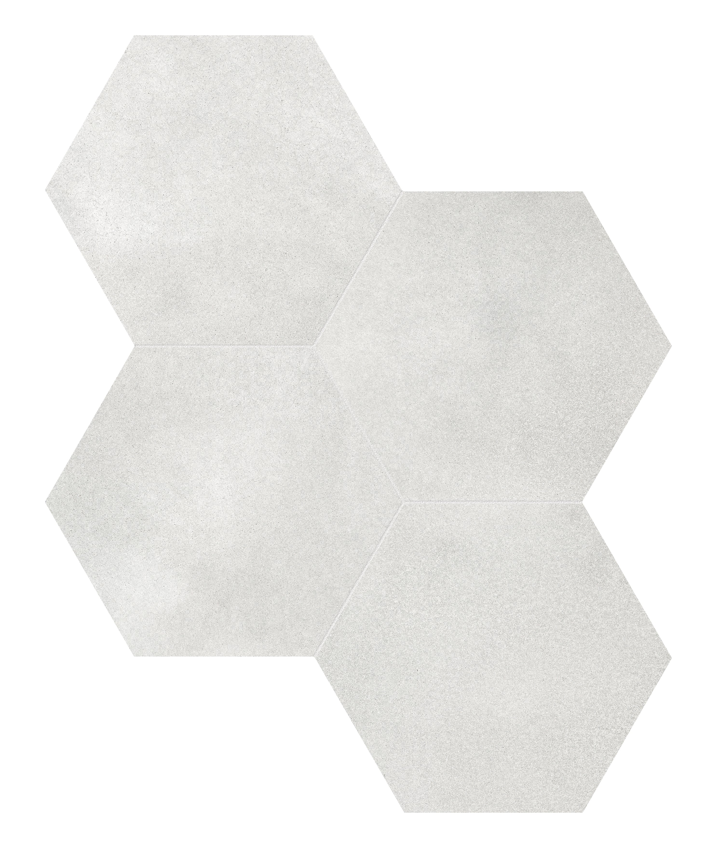 grey denim pattern glazed porcelain field tile from tapestri anatolia collection distributed by surface group international matte finish pressed edge 8&5 hexagon shape