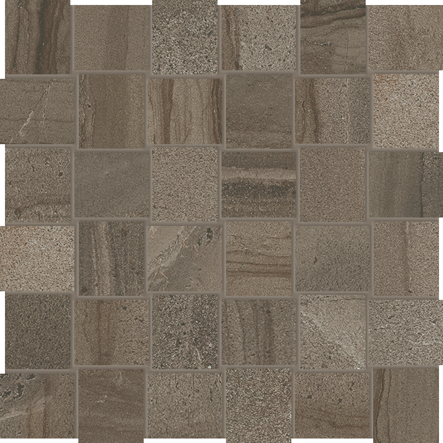 earth basketweave 2x2-inch pattern glazed porcelain mosaic from amelia anatolia collection distributed by surface group international matte finish straight edge edge mesh shape