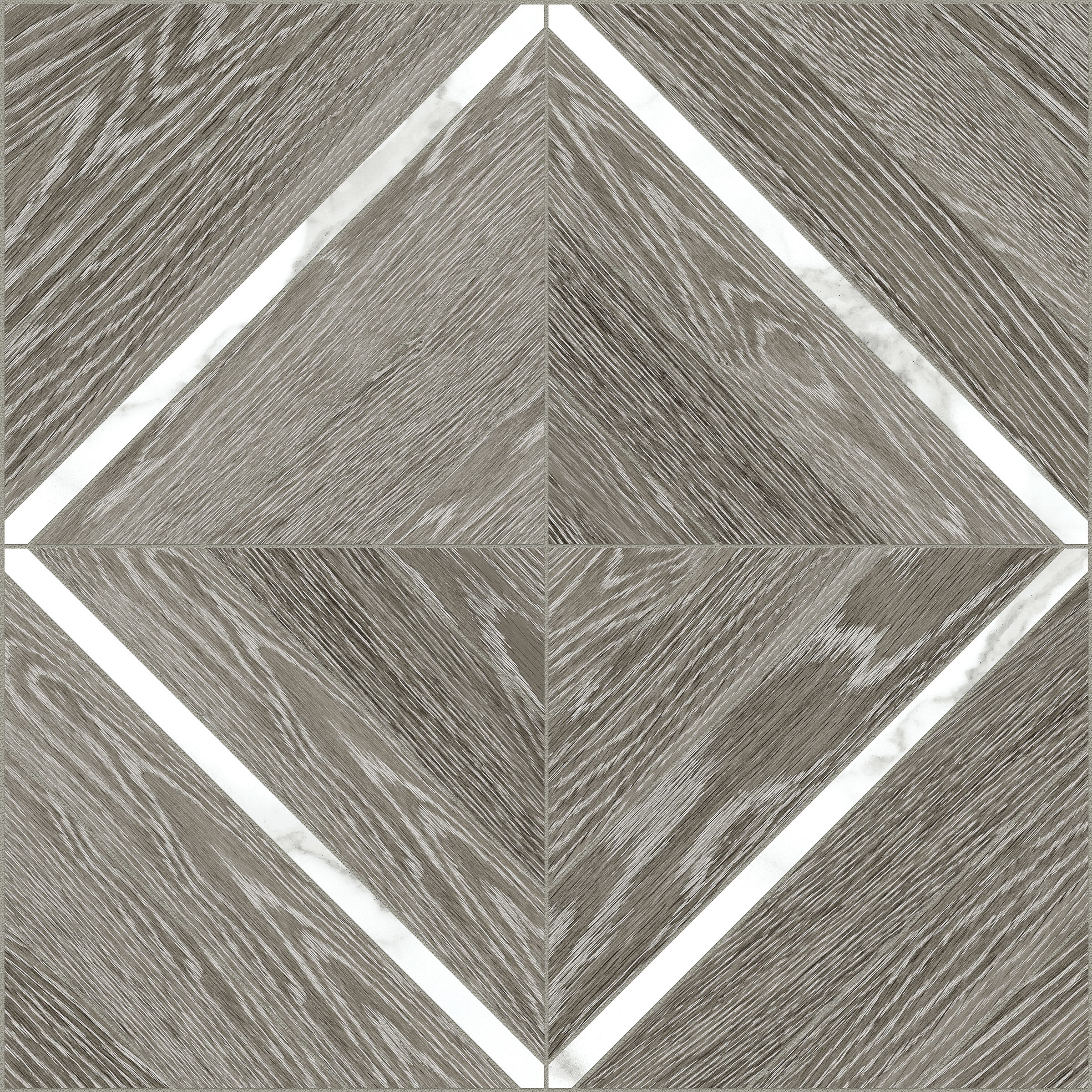 grey ridge statuario marquetry pattern glazed porcelain mosaic from aspen anatolia collection distributed by surface group international matte finish straight edge edge mesh shape