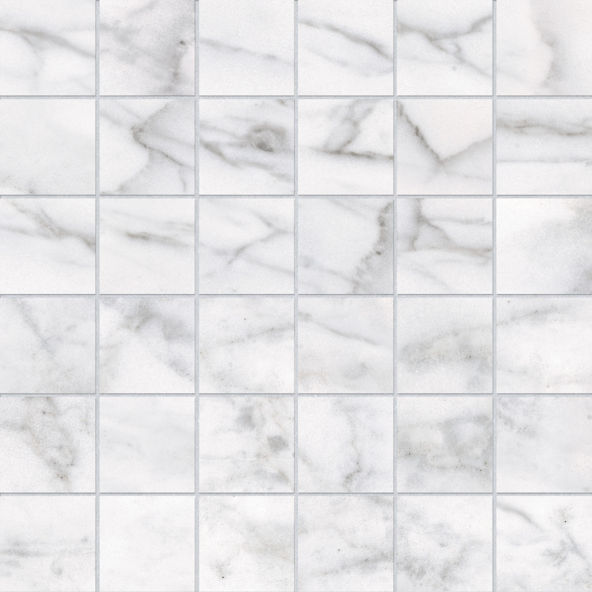 carrara straight stack 2x2-inch pattern glazed porcelain mosaic from classic anatolia collection distributed by surface group international matte finish straight edge edge mesh shape