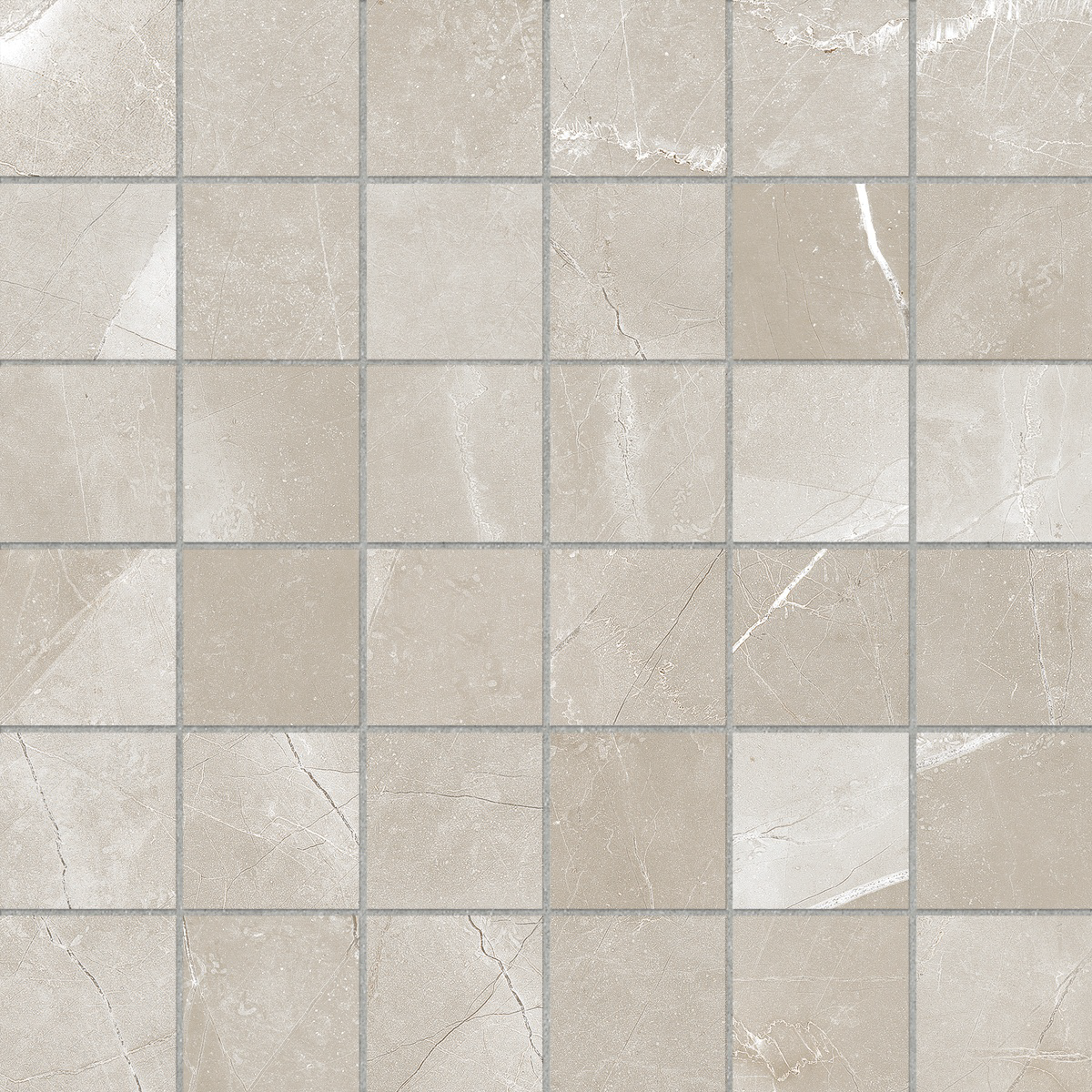 pulpis grey straight stack 2x2-inch pattern glazed porcelain mosaic from classic anatolia collection distributed by surface group international matte finish straight edge edge mesh shape