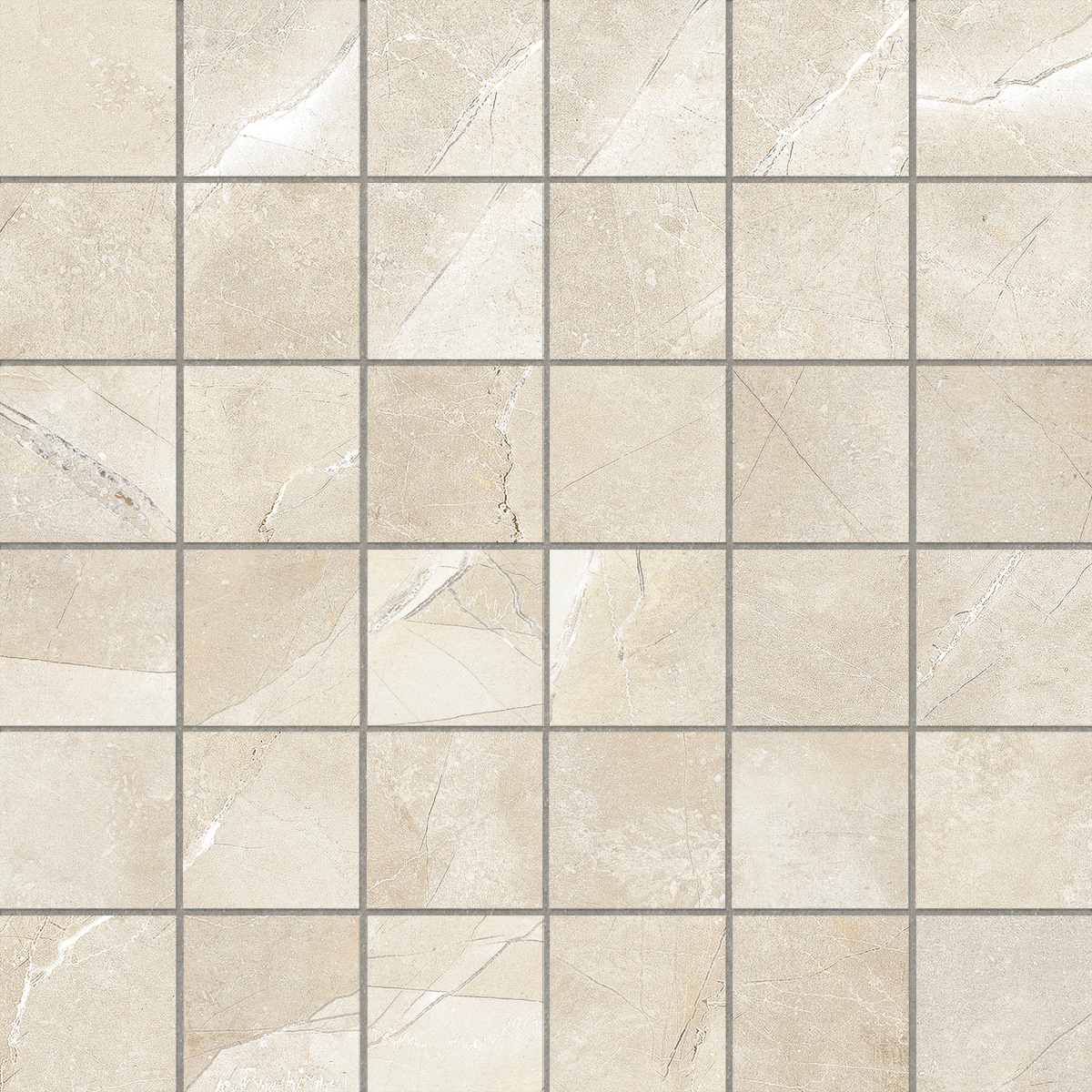 pulpis ivory straight stack 2x2-inch pattern glazed porcelain mosaic from classic anatolia collection distributed by surface group international matte finish straight edge edge mesh shape