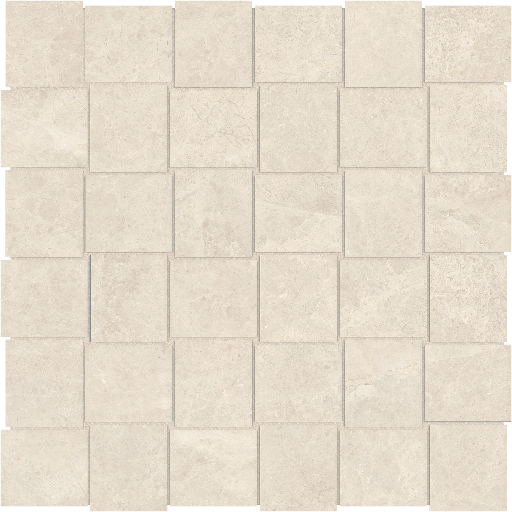allure ivory basketweave 2x2-inch pattern glazed porcelain mosaic from mayfair anatolia collection distributed by surface group international matte finish straight edge edge mesh shape