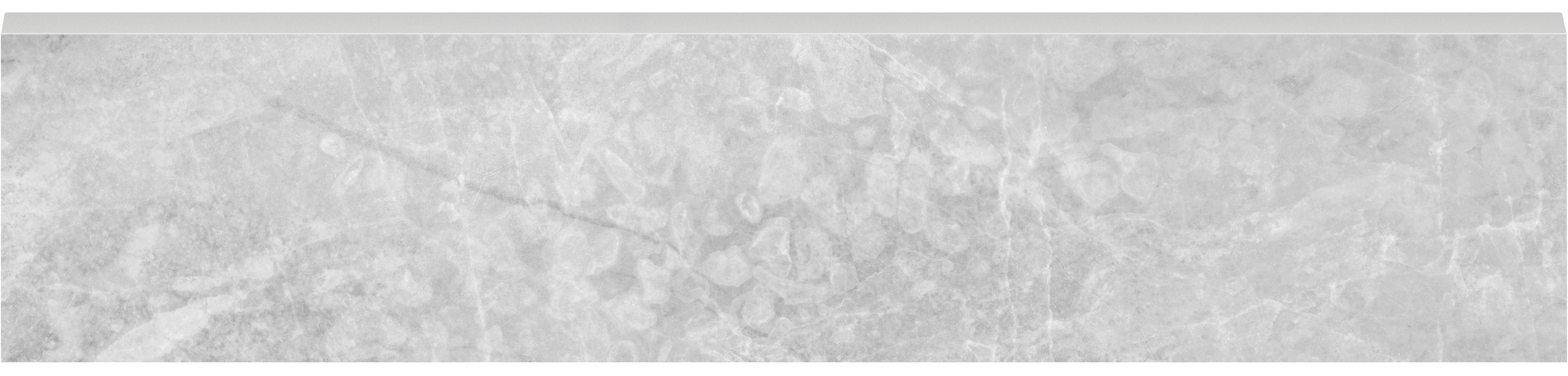 perla grigia pattern glazed porcelain bullnose molding from plata anatolia collection distributed by surface group international polished finish straight edge edge 3x12 bar shape