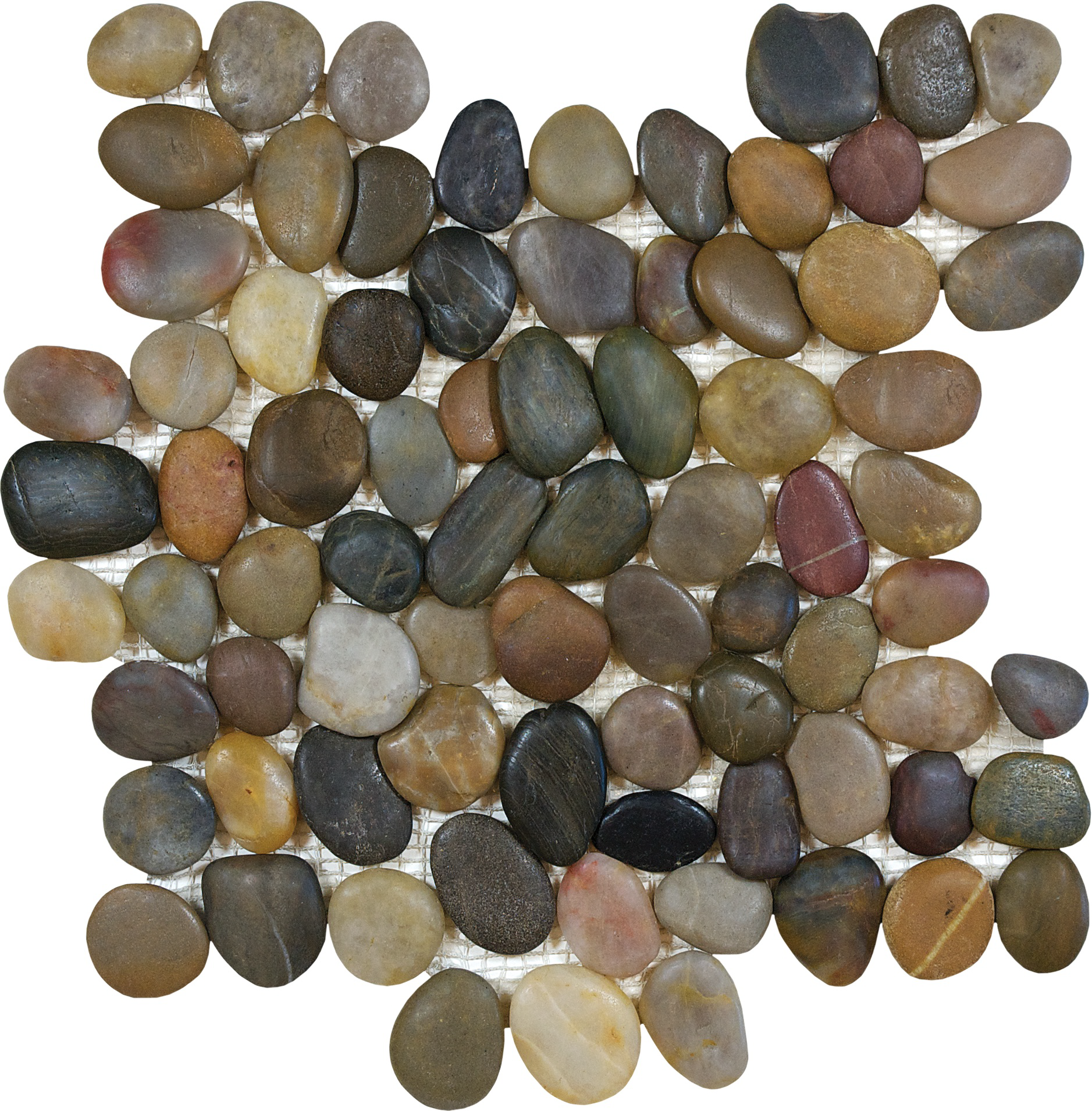pebble bora wilderness natural pebble pattern natural stone mosaic from zen anatolia collection distributed by surface group international matte finish straight edge edge mesh shape
