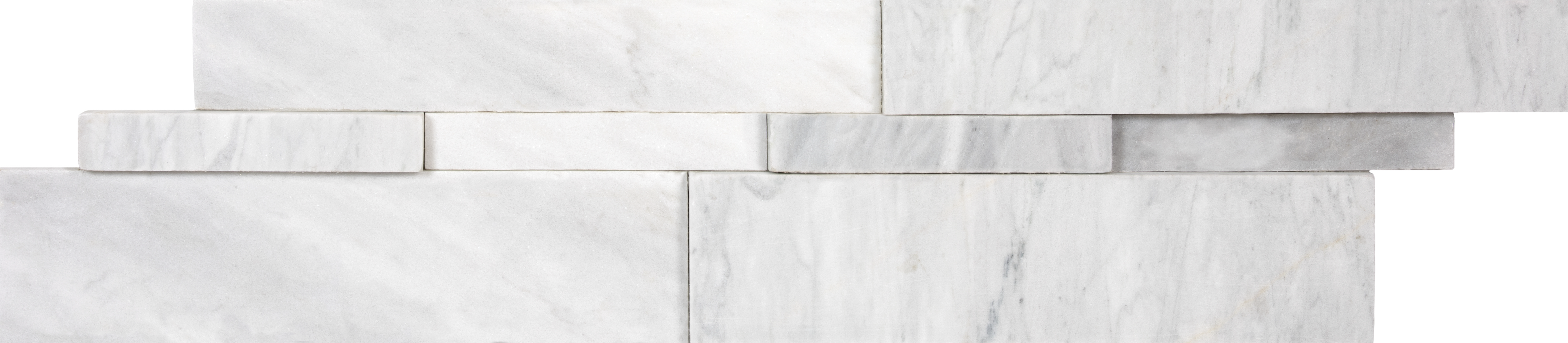 marble bianco venatino pattern natural stone wall panel from cubics anatolia collection distributed by surface group international honed finish straight edge edge 6x24 interlocking shape