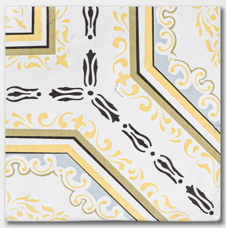 sintra 1 antique glazed terracotta deco tile size six by six sold by surface group manufactured by marble systems used for kitchen backsplashes living room accent walls and bathroom walls