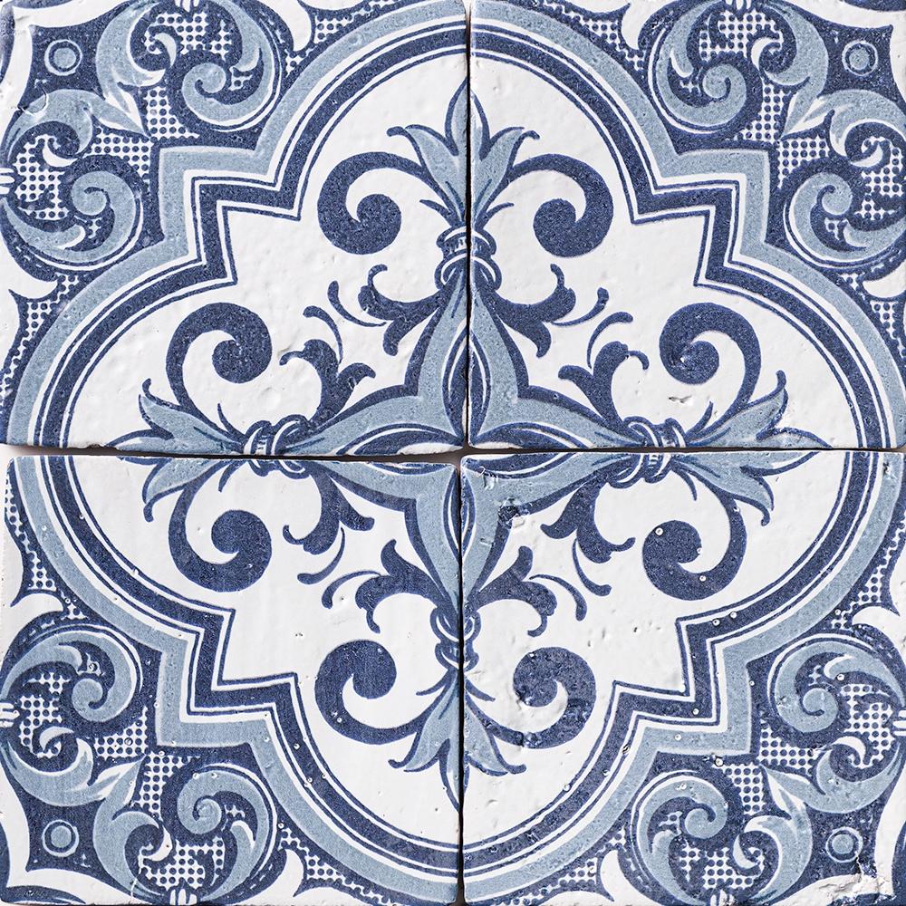 sintra 2 antique glazed terracotta deco tile size six by six sold by surface group manufactured by marble systems used for kitchen backsplashes living room accent walls and bathroom walls