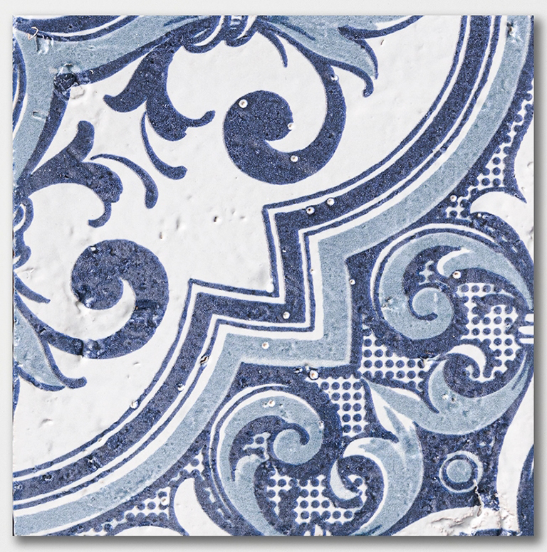 sintra 2 antique glazed terracotta deco tile size six by six sold by surface group manufactured by marble systems used for kitchen backsplashes living room accent walls and bathroom walls