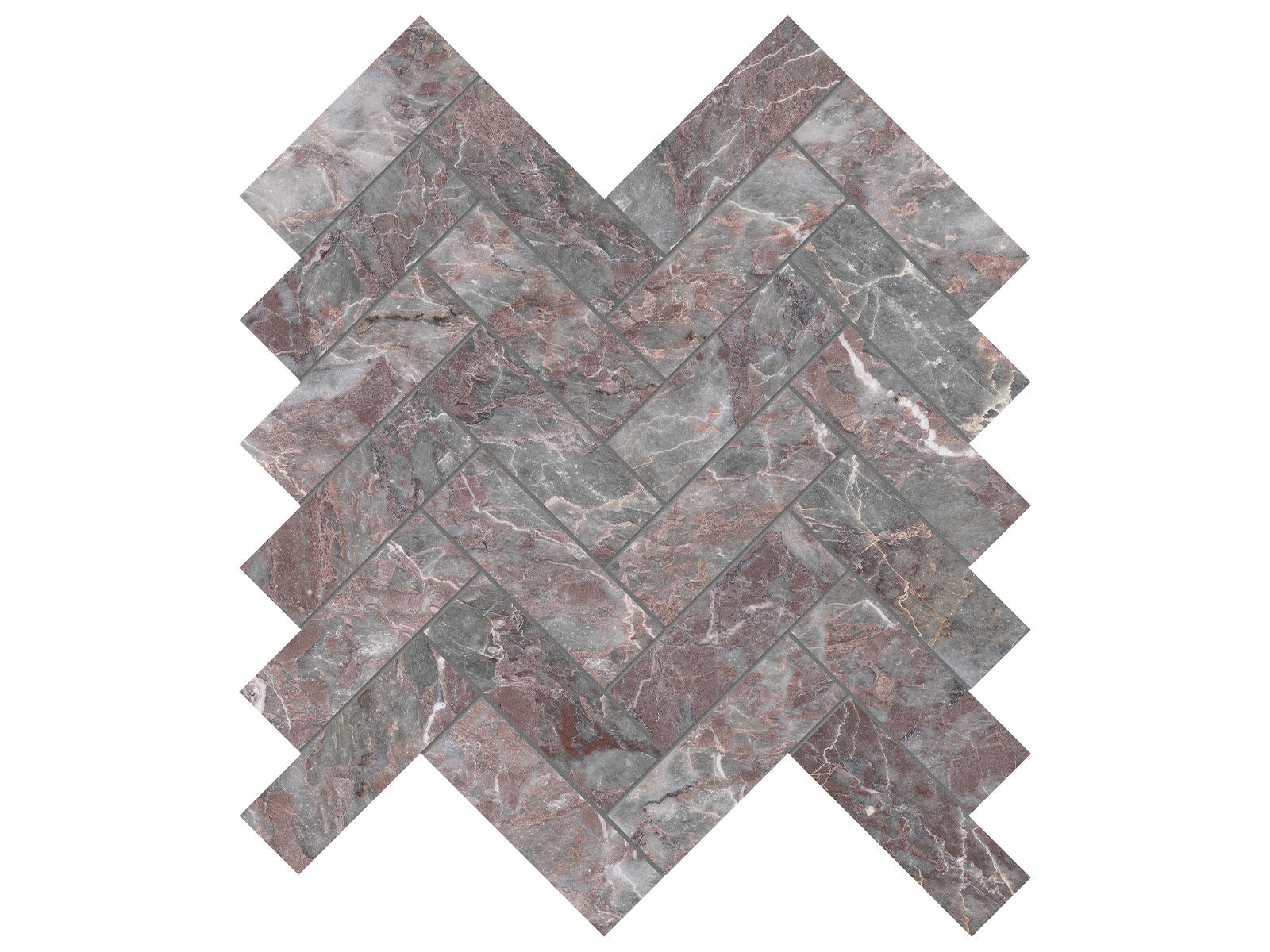 surface group anatolia marble sereno burgundy 1&25х4 inch herringbone natural stone mosaic honed straight edge mesh