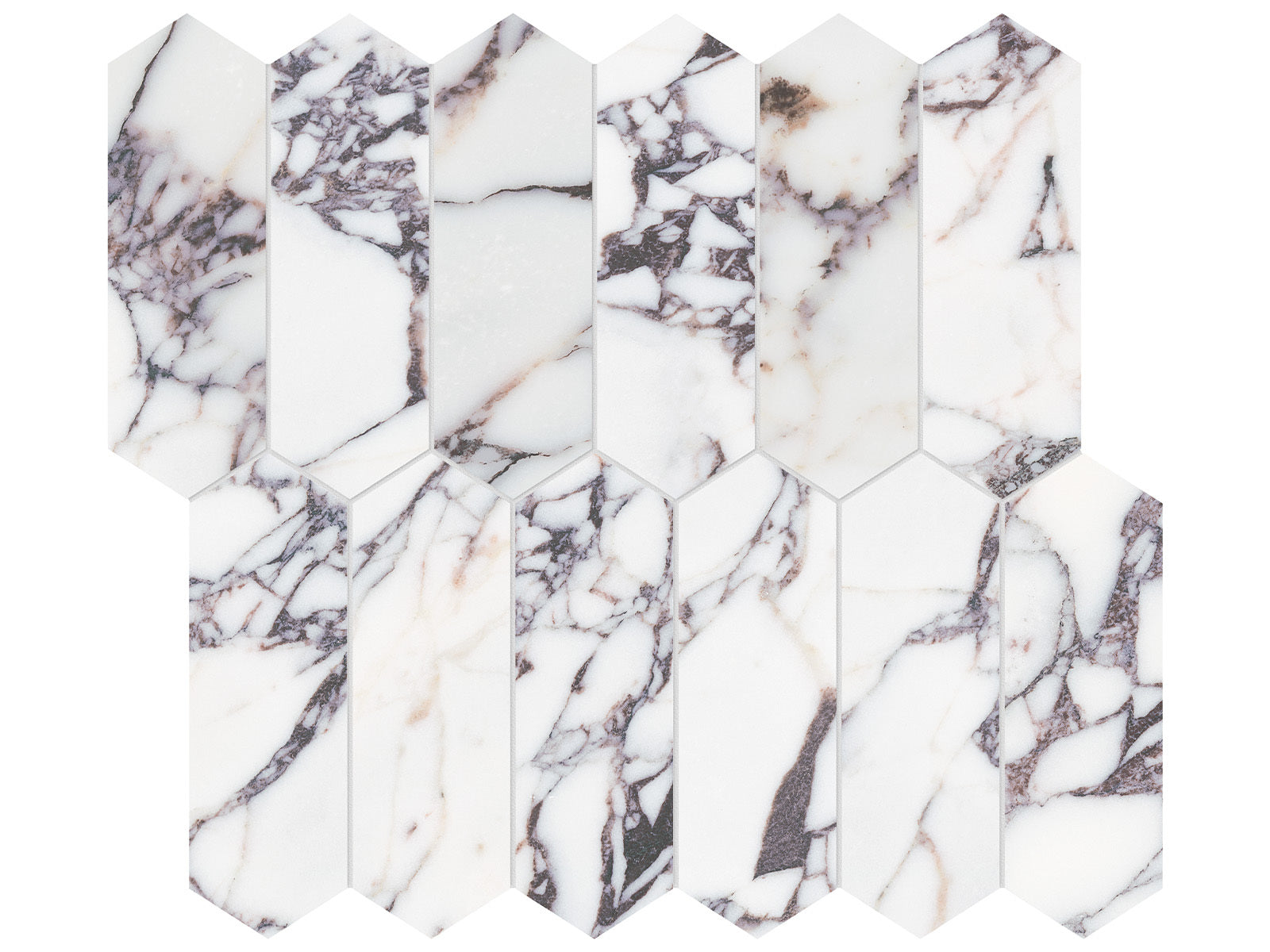 surface group anatolia marble viola roccia 2х6 inch picket natural stone mosaic honed straight edge mesh