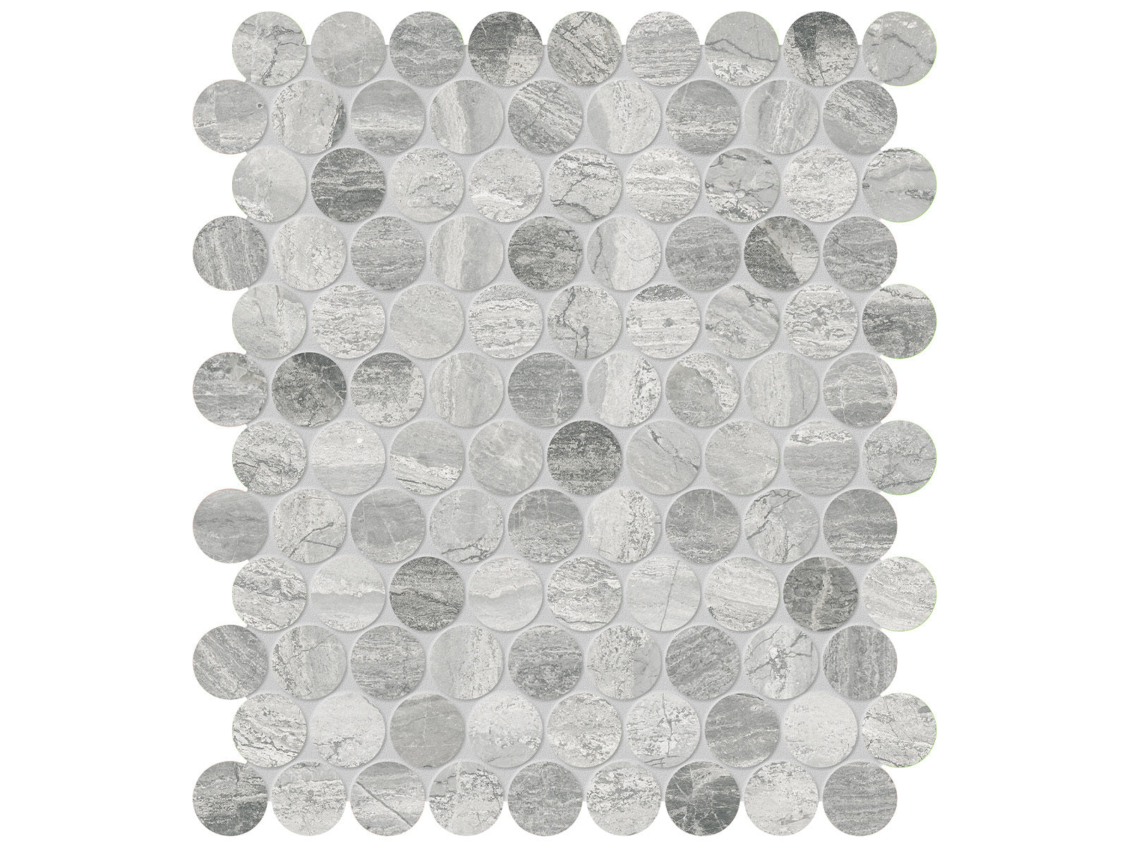 surface group anatolia marble volcana notte 1&25 inch penny round natural stone mosaic honed straight edge mesh
