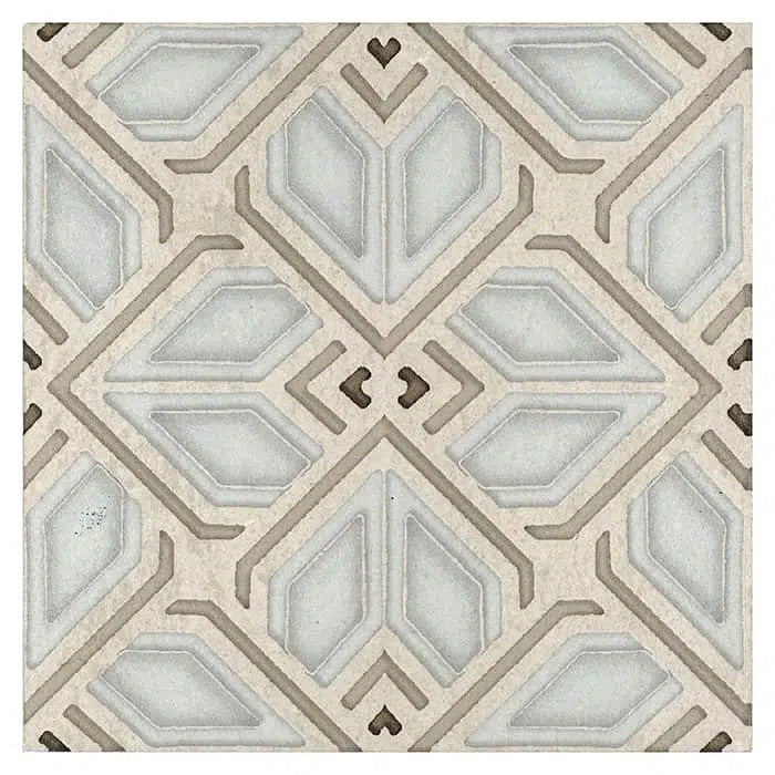 avery sky grande perle blanc natural limestone square shape deco tile size 12 by 12 inch for interior kitchen and bathroom vanity backsplash wall and floor wet areas distributed by surface group and produced by artistic tile in united states