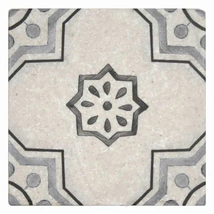 chapman shade contemprorary carrara natural marble square shape deco tile size 6 by 6 inch for interior kitchen and bathroom vanity backsplash wall and floor wet areas distributed by surface group and produced by artistic tile in united states