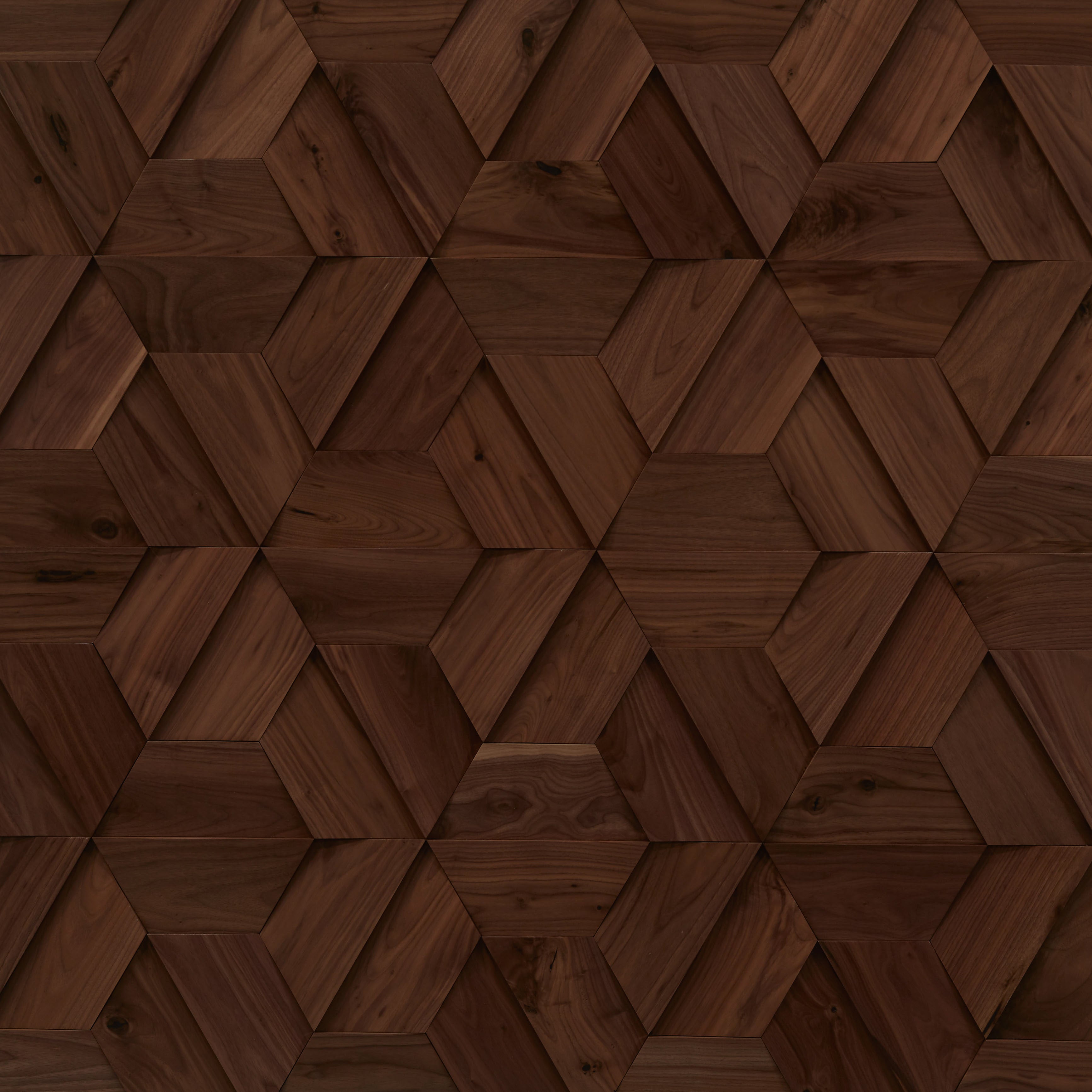 duchateau celestio legno jig american walnut three dimensional wall natural wood panel smooth conversion varnish for interior use distributed by surface group international