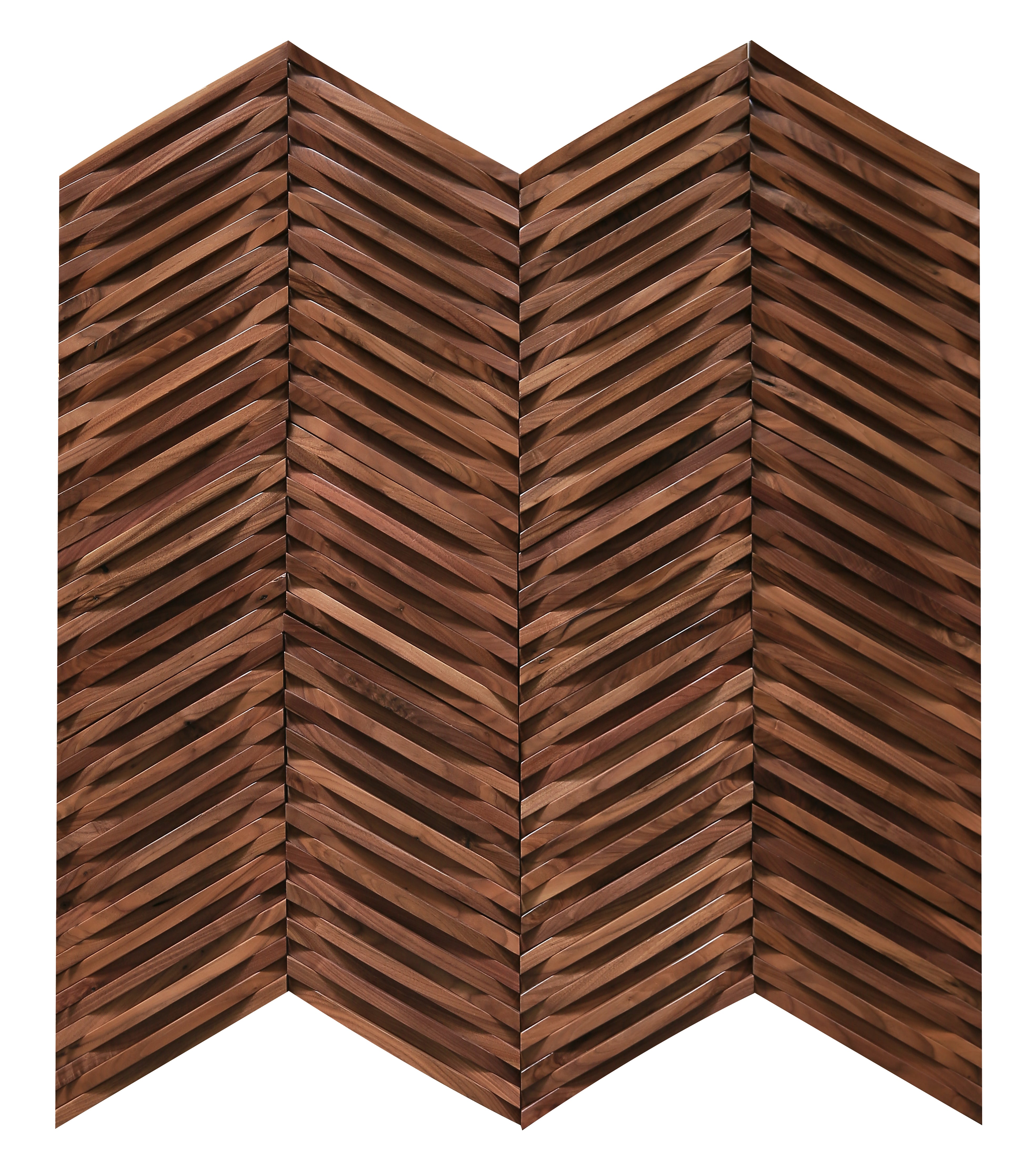 duchateau inceptiv curva chevron american walnut three dimensional wall natural wood panel conversion varnish for interior use distributed by surface group international