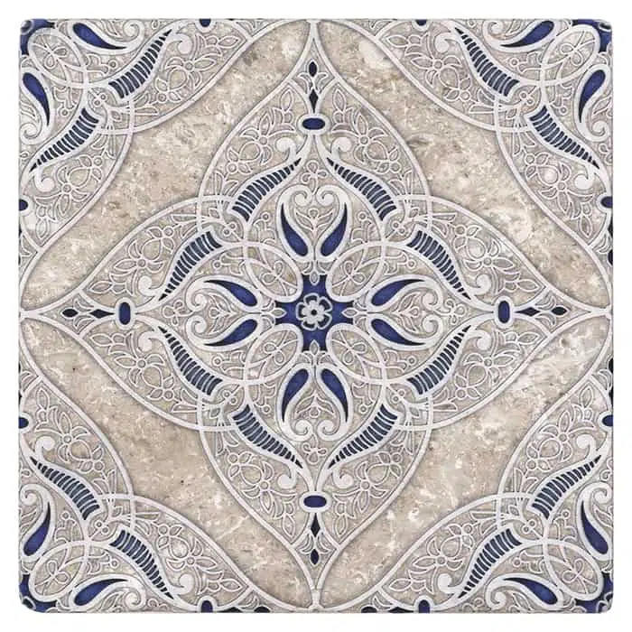 granada sapphire mesmerising carrara natural marble square shape deco tile size 12 by 12 inch for interior kitchen and bathroom vanity backsplash wall and floor wet areas distributed by surface group and produced by artistic tile in united states