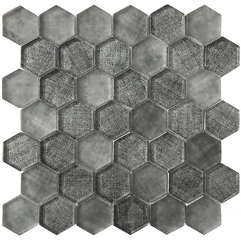 mir natural line sierra graphite linen hex wall and floor mosaic distributed by surface group natural materials
