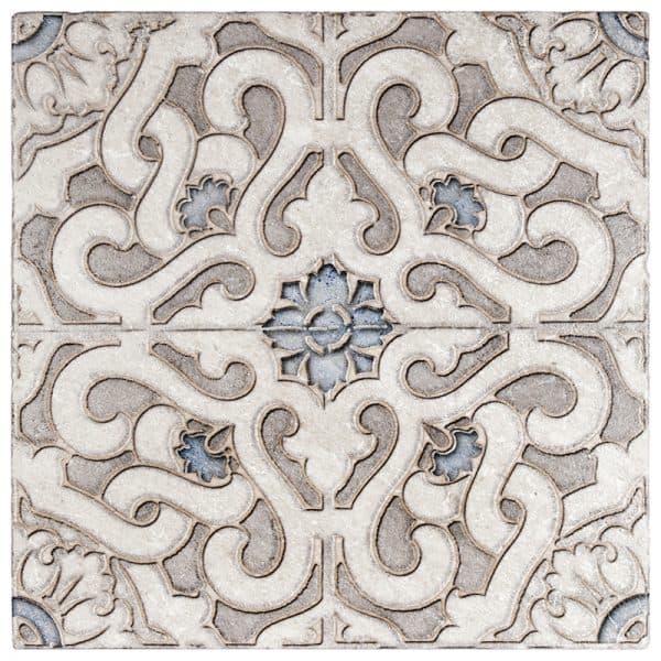 zara sky transitional carrara natural marble square shape deco tile size 6 by 6 inch for interior kitchen and bathroom vanity backsplash wall and floor wet areas distributed by surface group and produced by artistic tile in united states