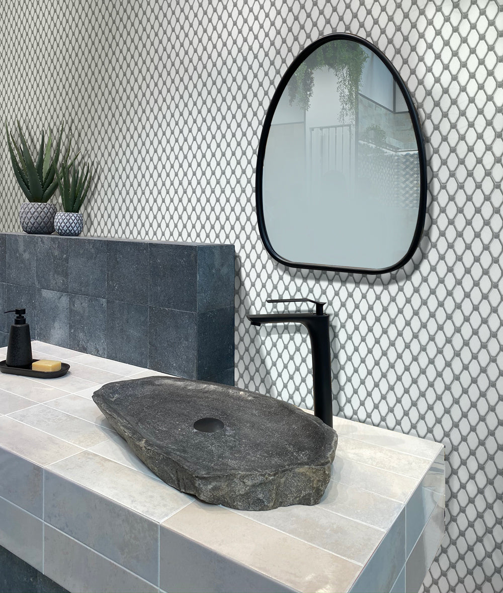 dc metro natural stone mosaic with shades of gray and black from surface group international.