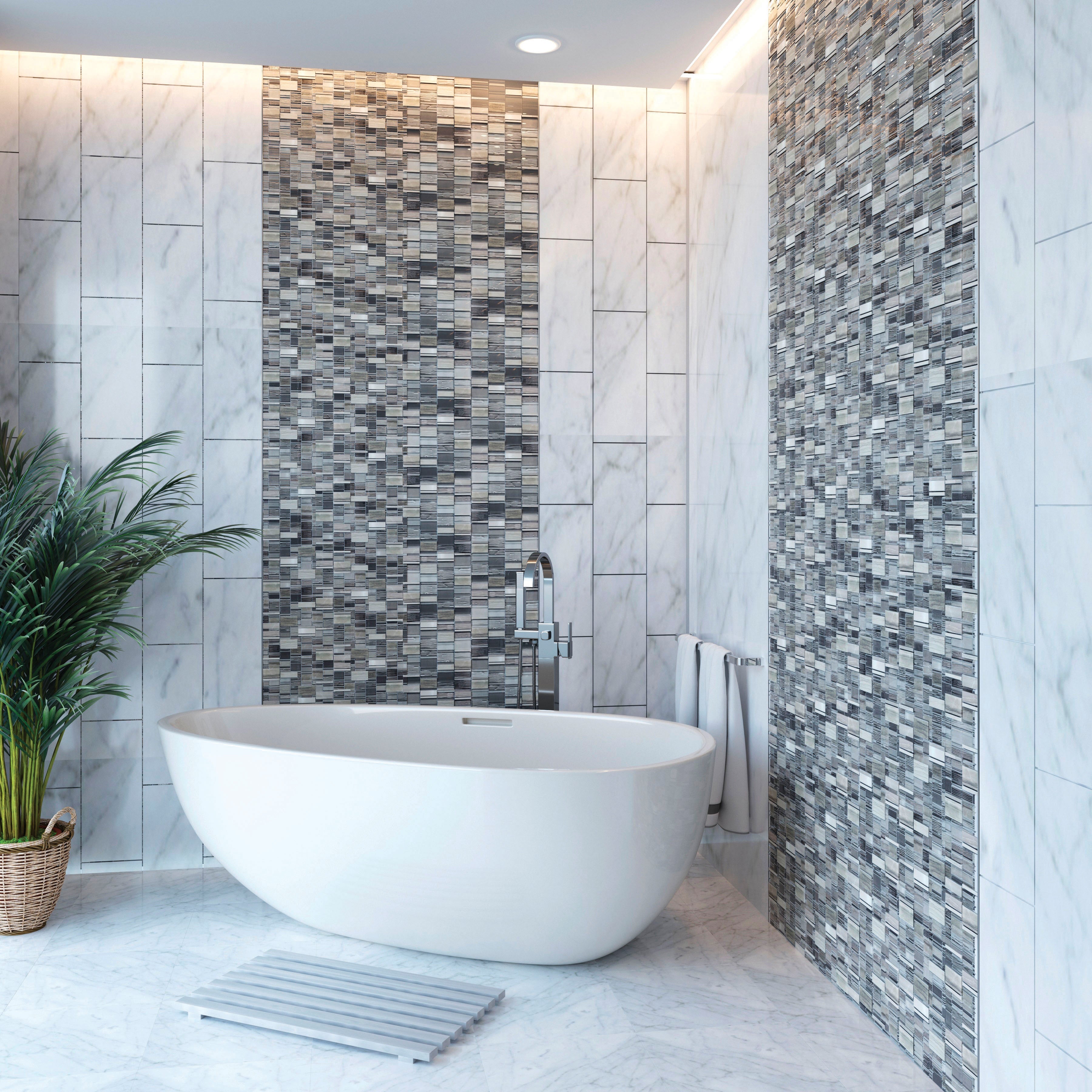 hawaii natural stone mosaic with shades of beige and gray from surface group international.