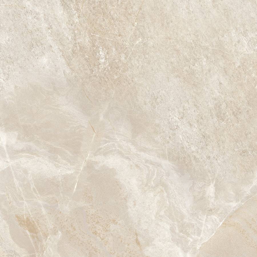 Porcelain tile with beige color and subtle marbling texture for flooring or wall design.