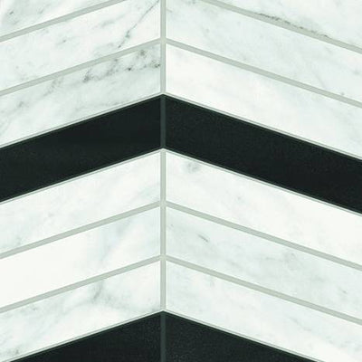 Trilogy Chevron Mix Carrara Porcelain