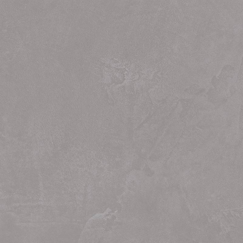 A close-up image of a gray porcelain tile with subtle texture variations resembling stone or concrete.