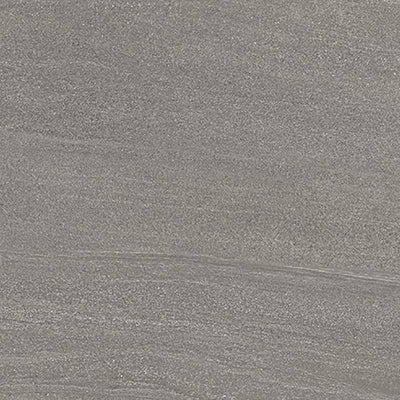 A close-up image of a porcelain tile with a textured surface, showcasing a dark grey color with subtle lighter grey veining, creating a sophisticated and elegant appearance.