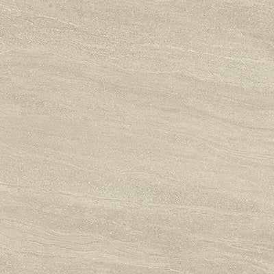 A subtle sandstone-textured porcelain tile with gentle waves of beige and light brown nuances, giving off a smooth and natural stone appearance.