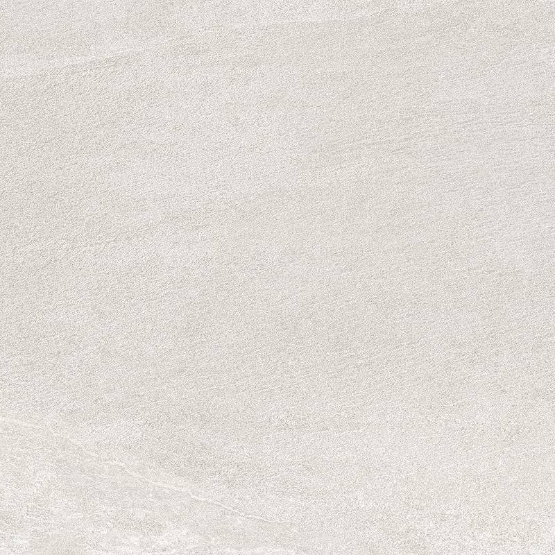 A close-up view of a smooth porcelain tile with subtle texture variations and faint veining, predominantly in light shades with hints of gray and off-white tones, giving it an elegant and clean appearance.