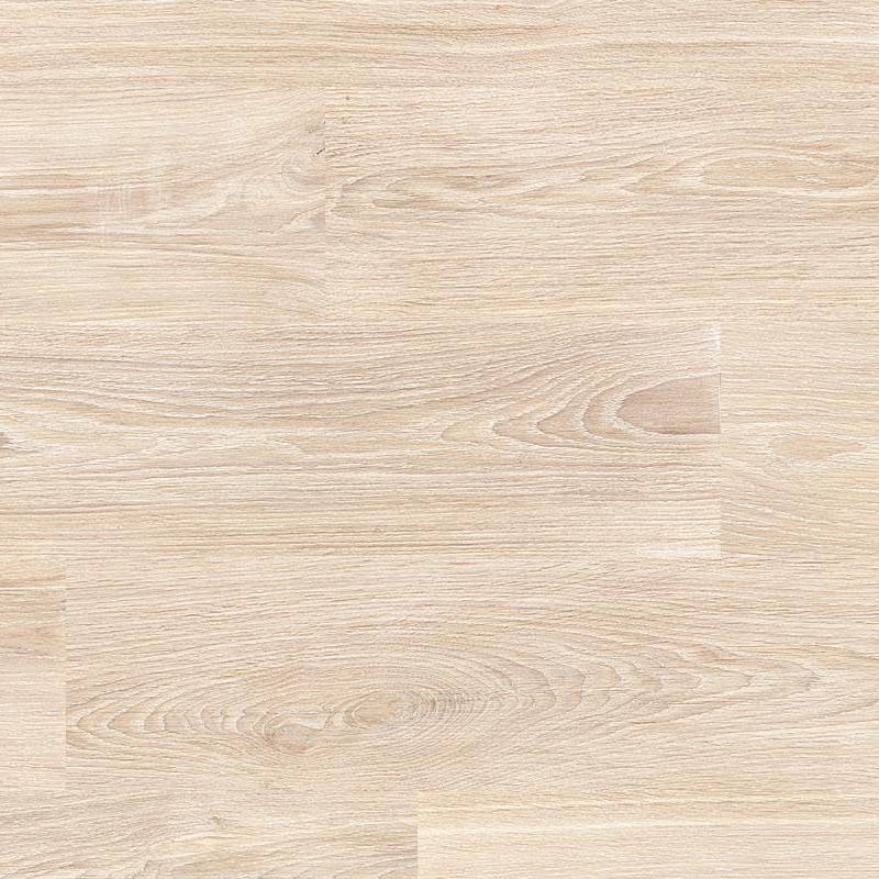 A high-resolution image of a porcelain tile with a light beige wood grain pattern, emulating the appearance of natural wood planks in a soft and neutral tone.