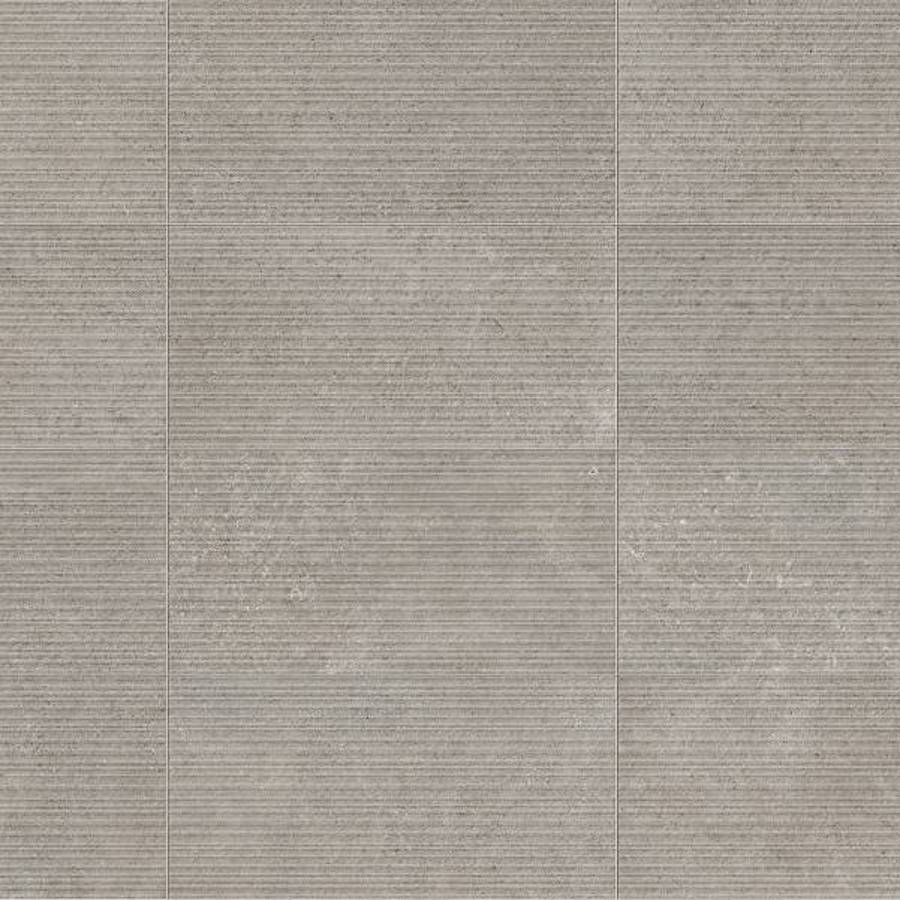 Porcelain tile with textured gray finish suitable for modern flooring and wall designs