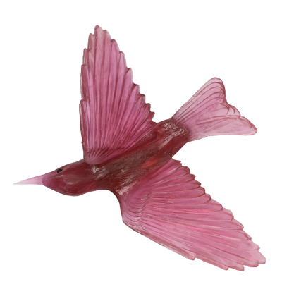 Birdscape Pink Moment Colored Glass Deco Piece