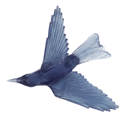 Birdscape Royal Velvet Colored Glass Deco Piece