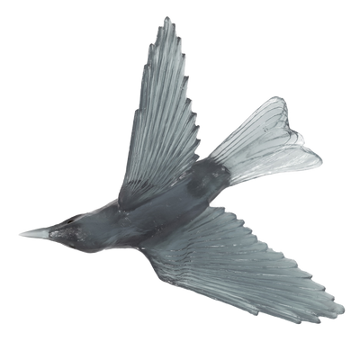 Birdscape Silver Lining Colored Glass Deco Piece