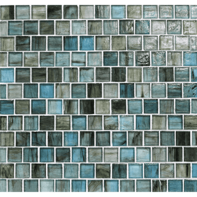 Haisen Teal Colored Glass Mosaic, Trim