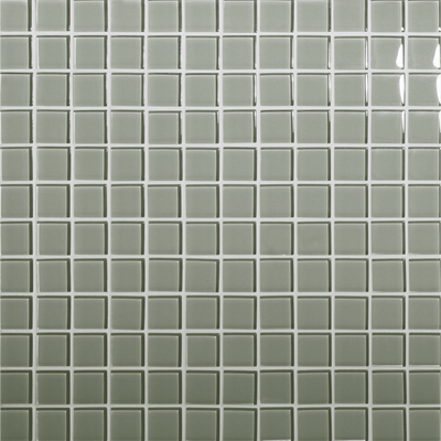 Tomei Platinum Green Colored Glass Mosaic, Field Tile, Trim