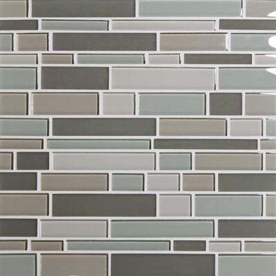 Tomei Shelter Bay Colored Glass Mosaic, Field Tile, Trim