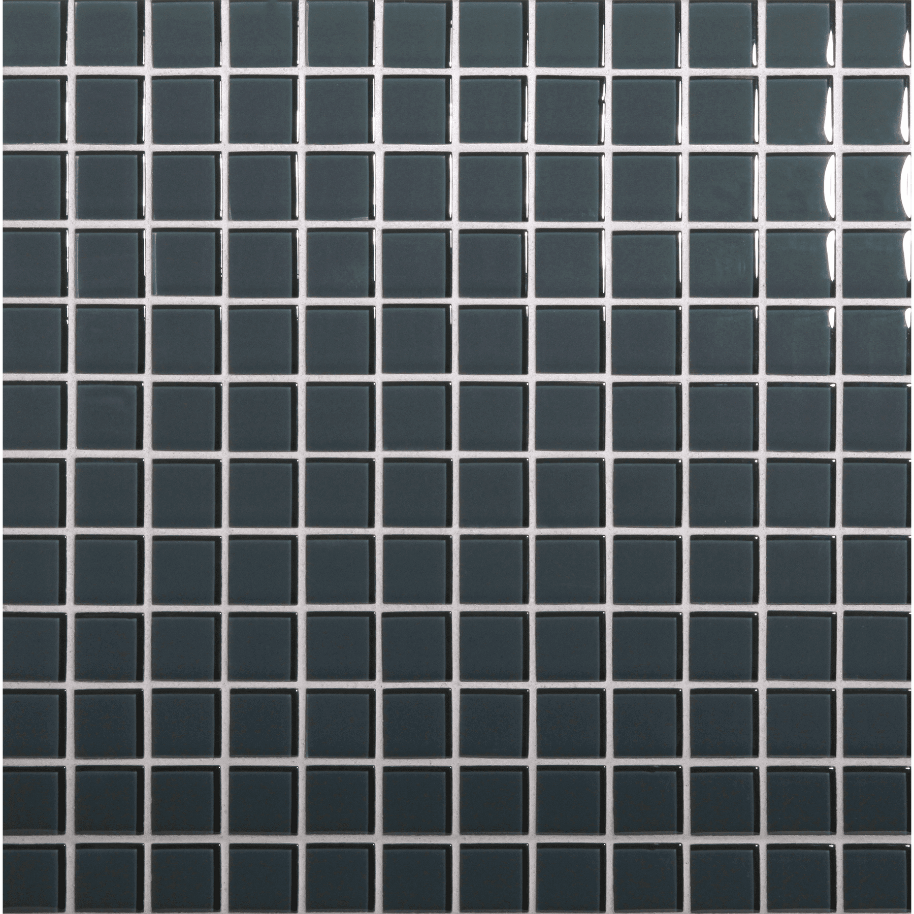 Tomei Sherborne Grey Colored Glass Mosaic, Field Tile, Trim