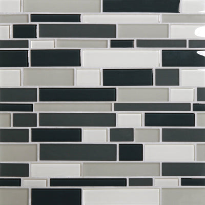 Tomei Spellbound Colored Glass Mosaic, Field Tile, Trim