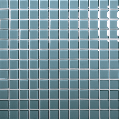 Tomei Wedgewood Blue Colored Glass Mosaic, Field Tile, Trim