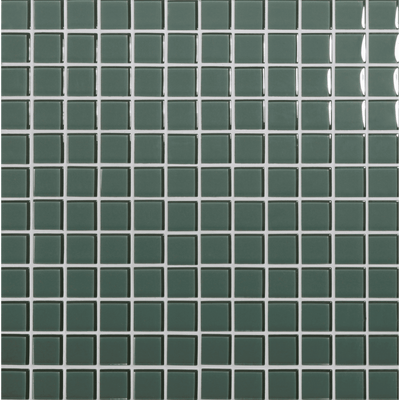 Tomei Woodland Green Colored Glass Mosaic, Field Tile, Trim