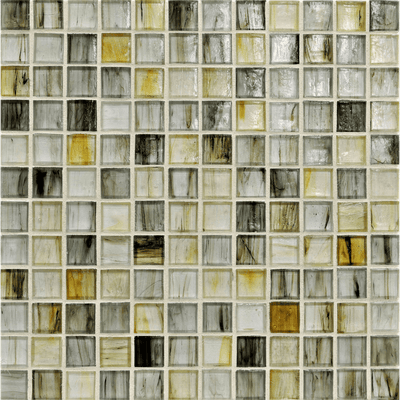 Tozen Indium Colored Glass Mosaic, Field Tile, Trim