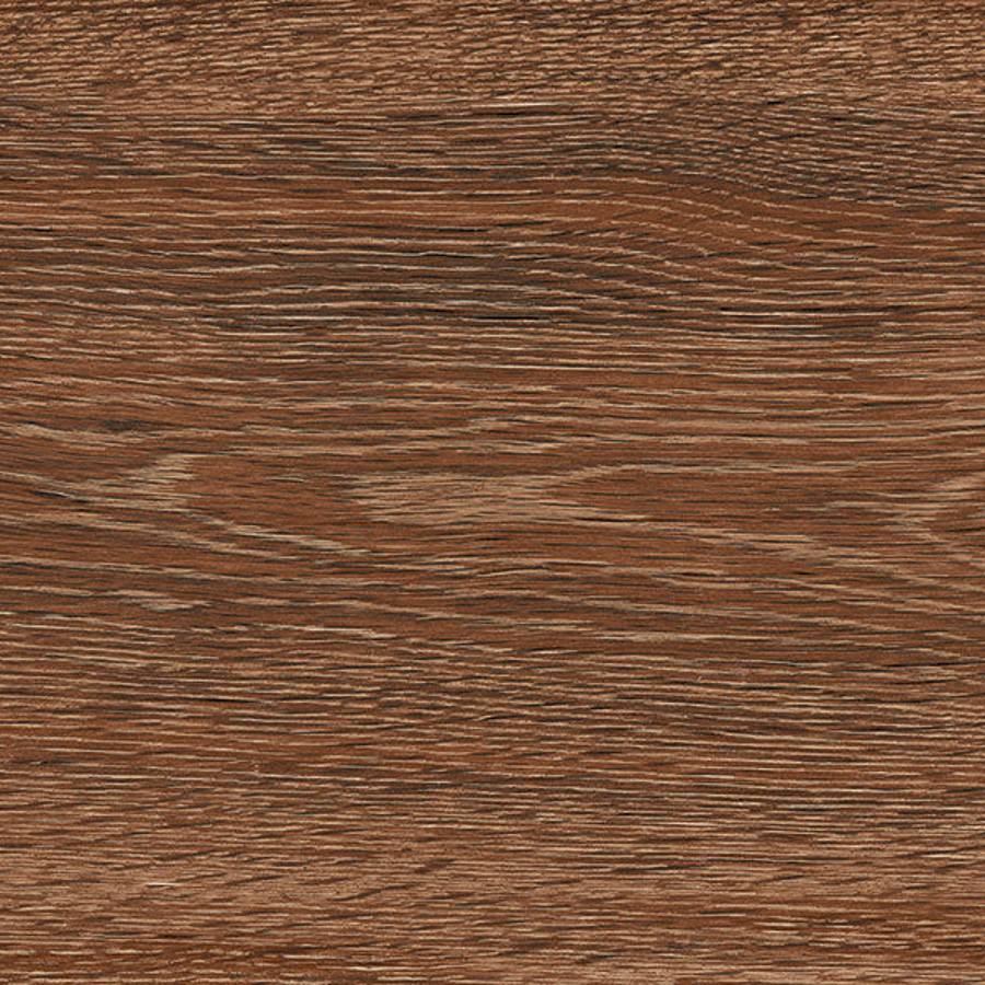 Porcelain tile with wood grain design in brown color for flooring or wall decoration.