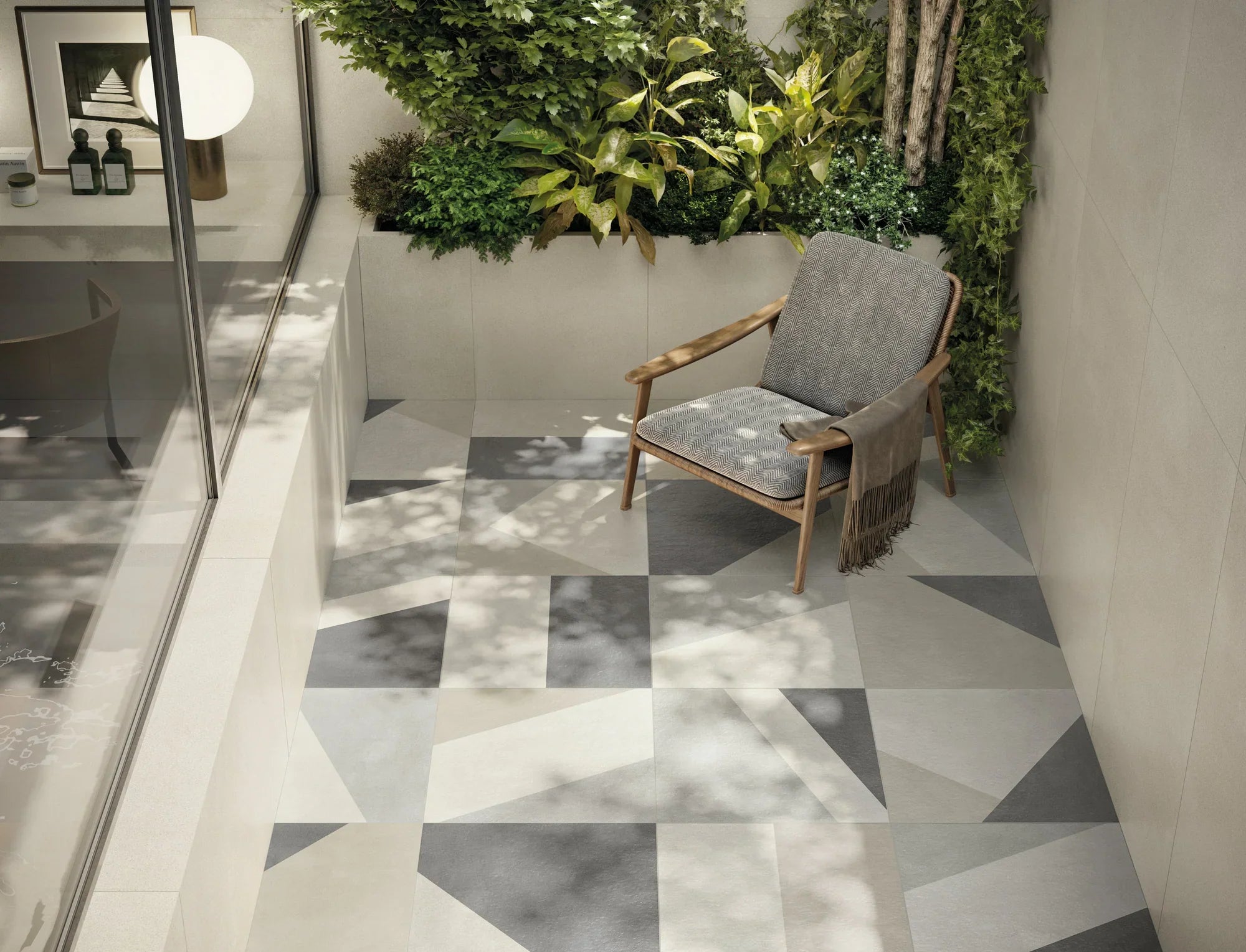 Ornamented paving tiles for elegant outdoor and indoor design enhancement