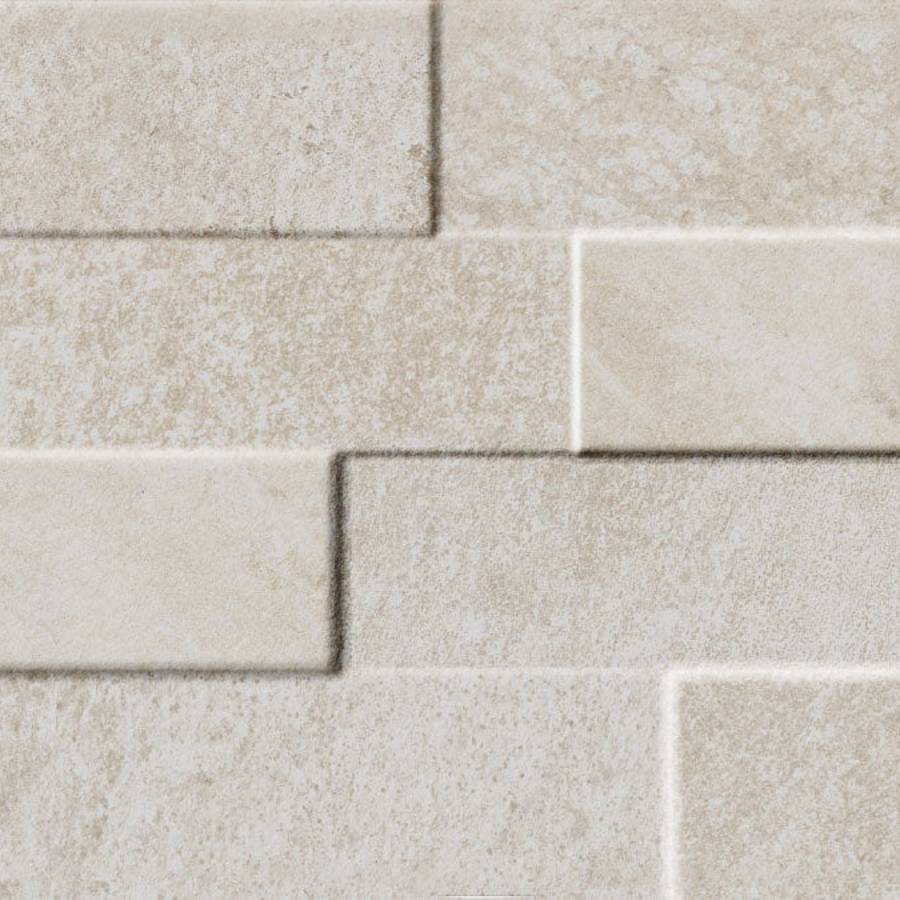Porcelain ledgestone tile in African beige color with a textured finish, ideal for modern wall design.