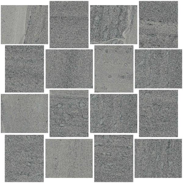 MILESTONE: South Grey Rectangle Basketweave Field Mosaic (12"x12"x9mm | matte | rectified)