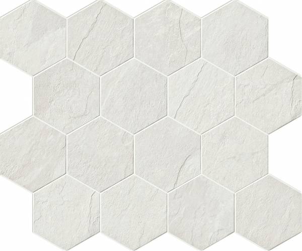 landmark 9mm essence montauk white hexagon mosaic 12x12x9mm matte rectified porcelain tile distributed by surface group international